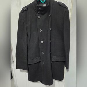 Men's Black Double-Breasted Pea Coat
